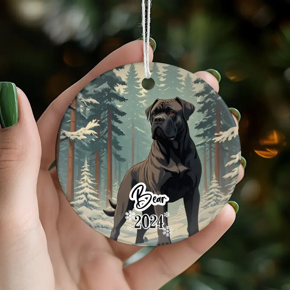 Cane Corso Christmas - Custom Background - Ornament