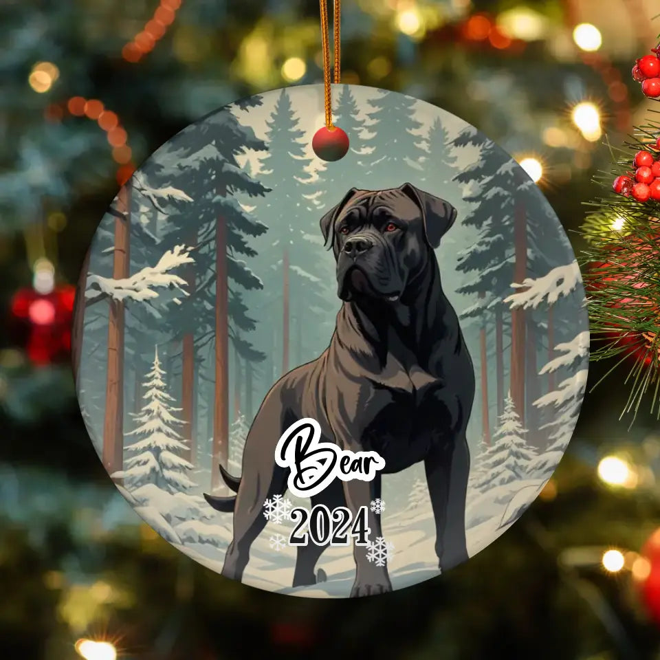 Cane Corso Christmas - Custom Background - Ornament