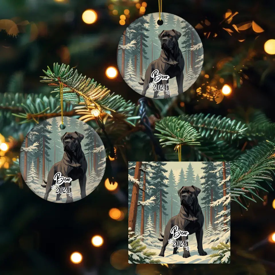 Cane Corso Christmas - Custom Background - Ornament