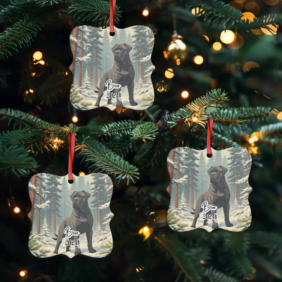 Cane Corso Christmas - Custom Background - Ornament