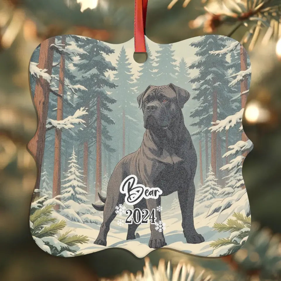 Cane Corso Christmas - Custom Background - Ornament