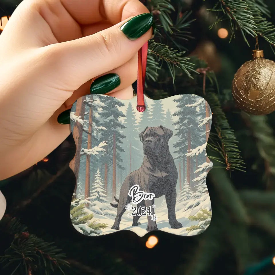 Cane Corso Christmas - Custom Background - Ornament