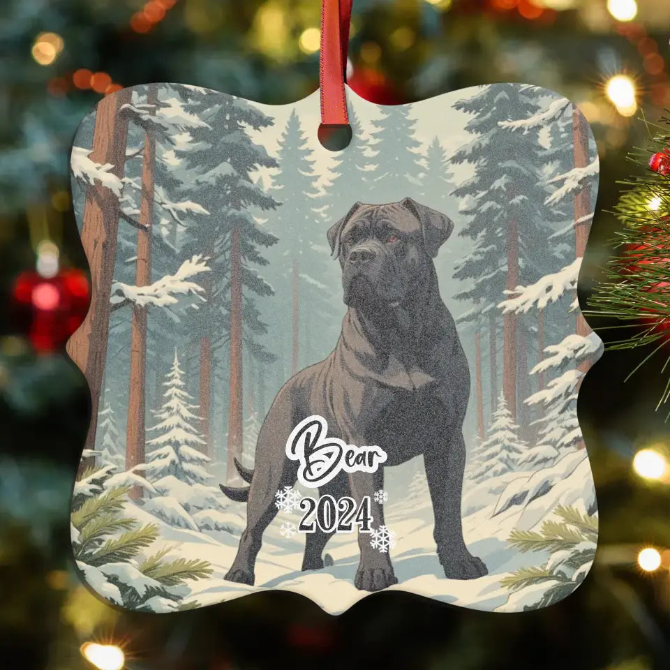 Cane Corso Christmas - Custom Background - Ornament