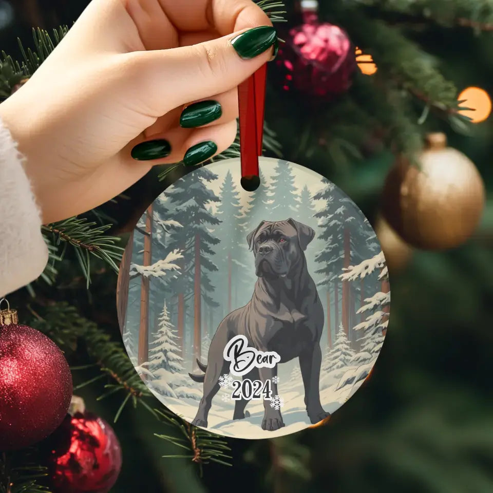 Cane Corso Christmas - Custom Background - Ornament