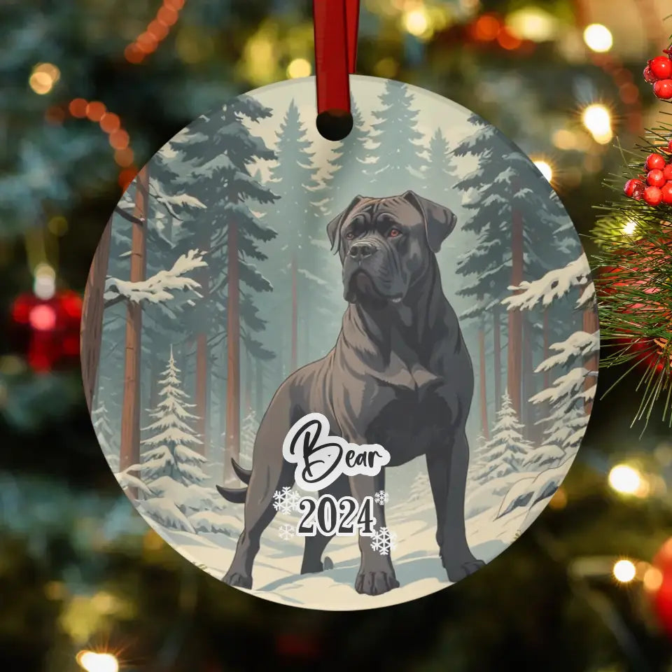 Cane Corso Christmas - Custom Background - Ornament