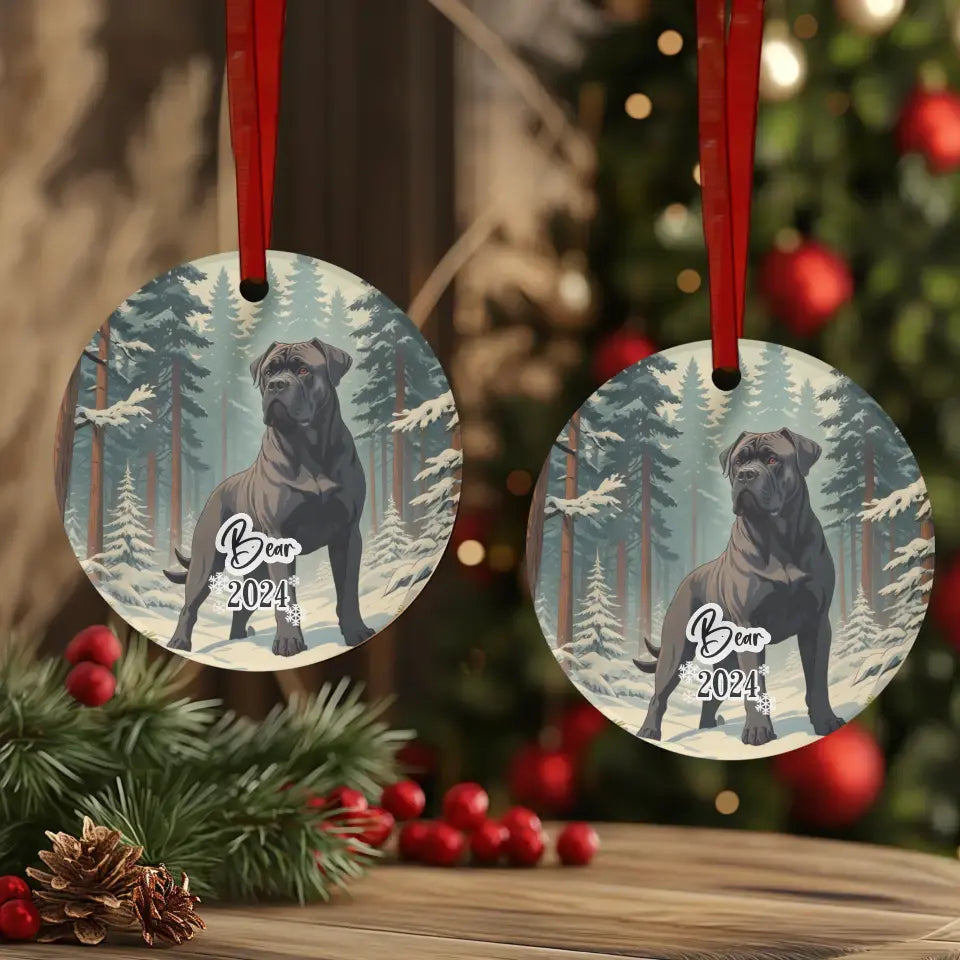 Cane Corso Christmas - Custom Background - Ornament