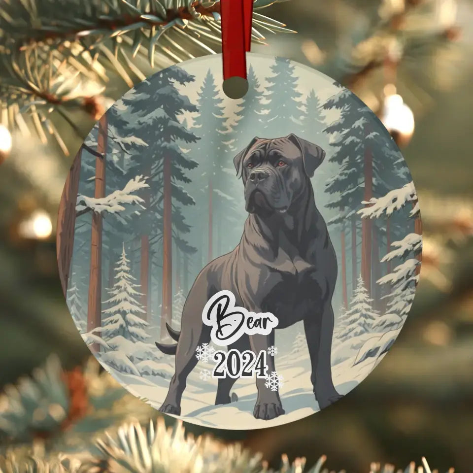 Cane Corso Christmas - Custom Background - Ornament