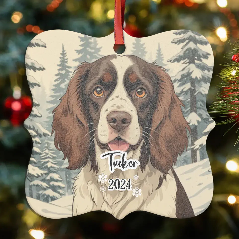 Spring Spaniel Christmas - Custom Background - Ornament