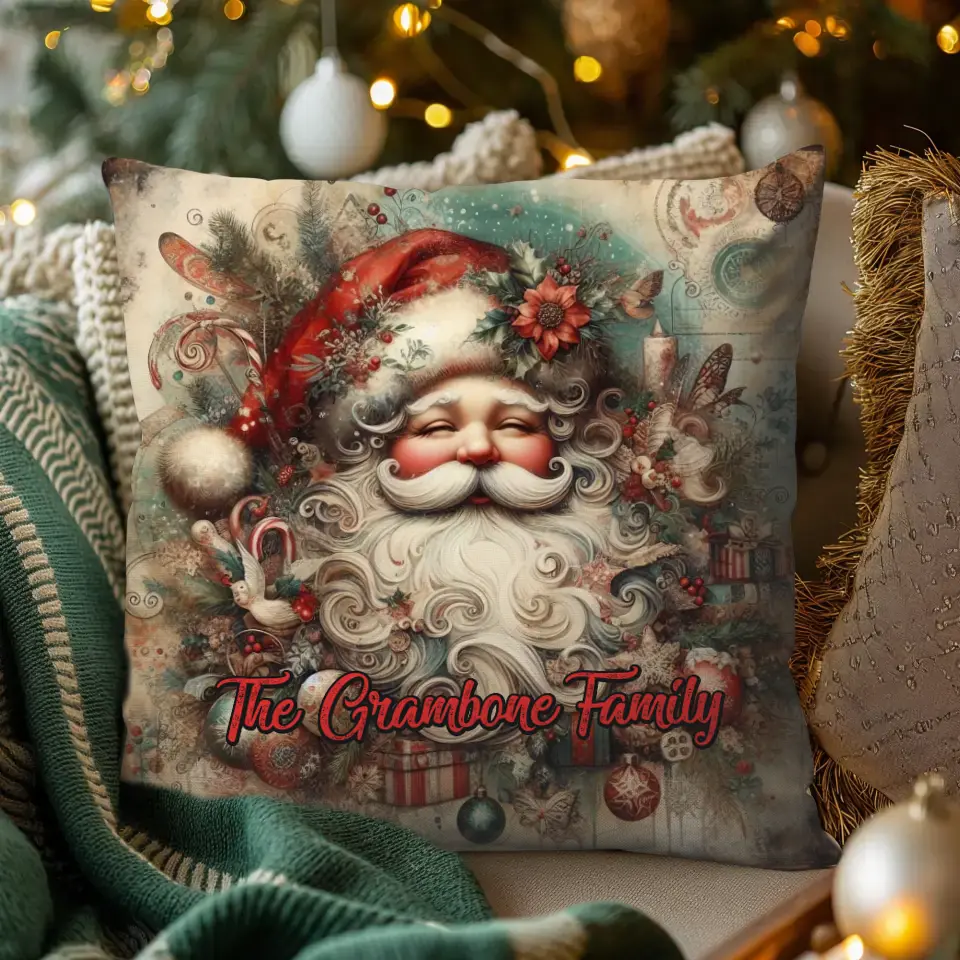 Santa Christmas - Custom Background - Pillow