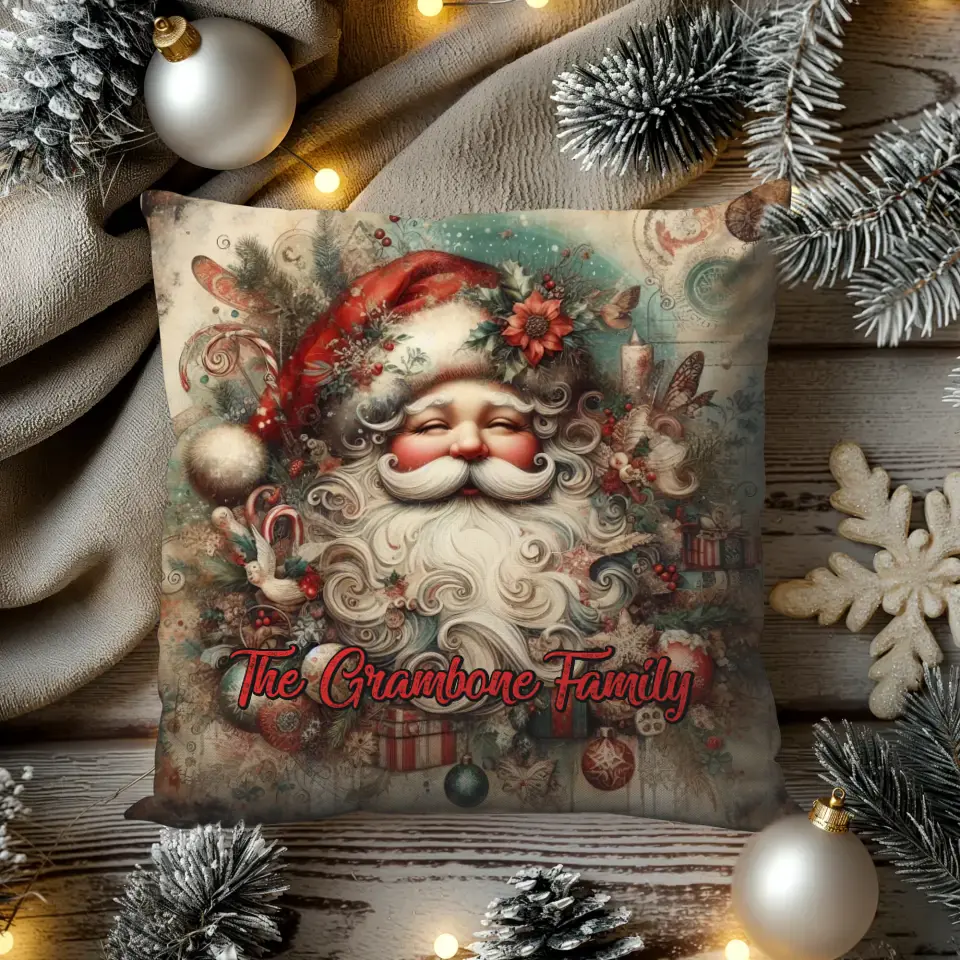 Santa Christmas - Custom Background - Pillow