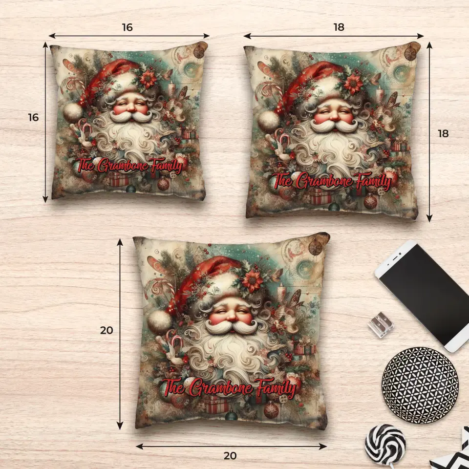 Santa Christmas - Custom Background - Pillow