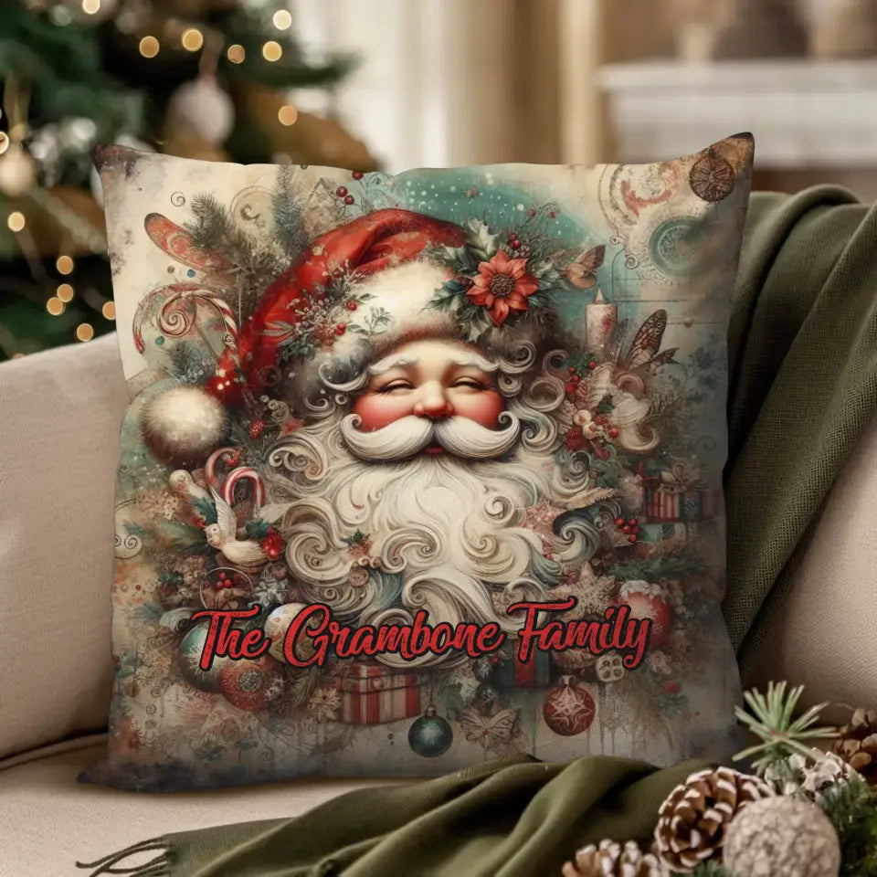 Santa Christmas - Custom Background - Pillow