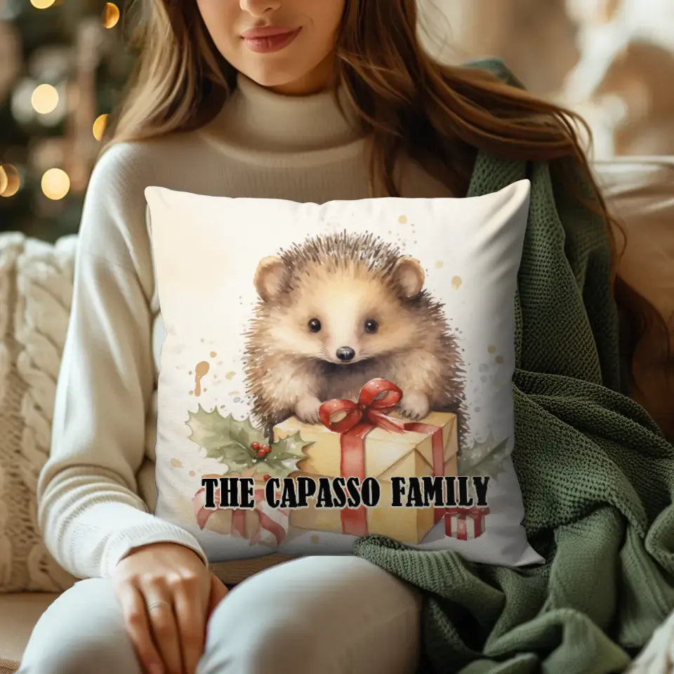 Christmas Hegedog - Custom Background - Pillow