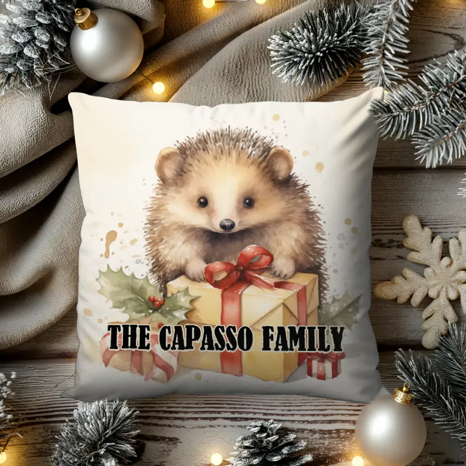 Christmas Hegedog - Custom Background - Pillow