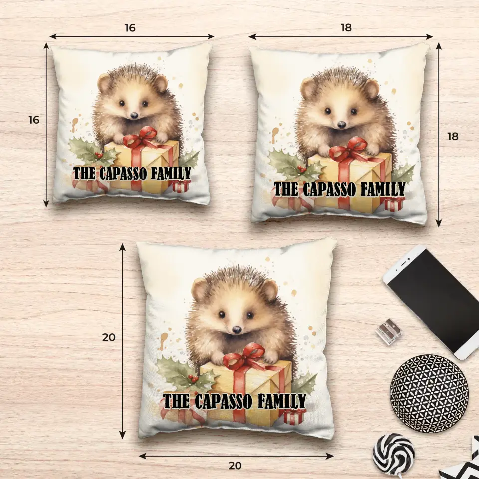 Christmas Hegedog - Custom Background - Pillow