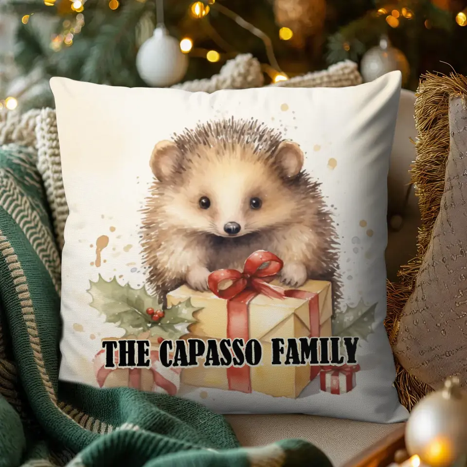 Christmas Hegedog - Custom Background - Pillow