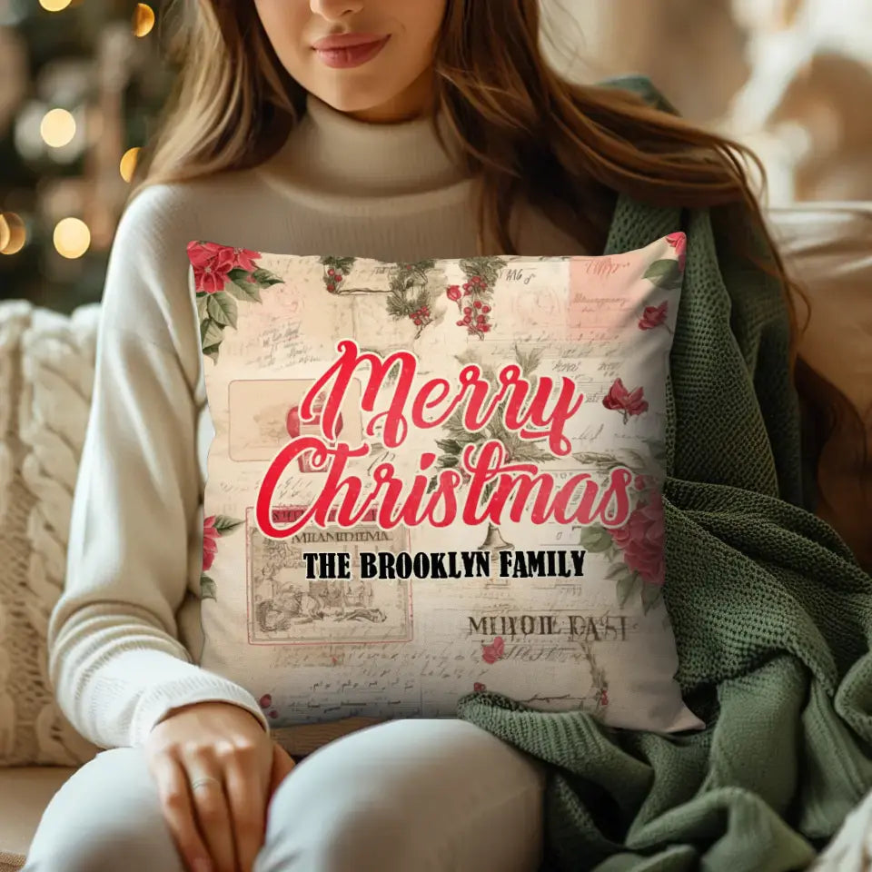 Classic Holiday Christmas - Custom Background - Pillow