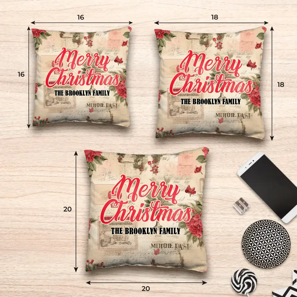 Classic Holiday Christmas - Custom Background - Pillow