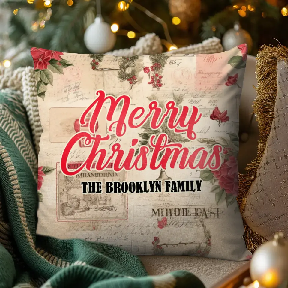 Classic Holiday Christmas - Custom Background - Pillow