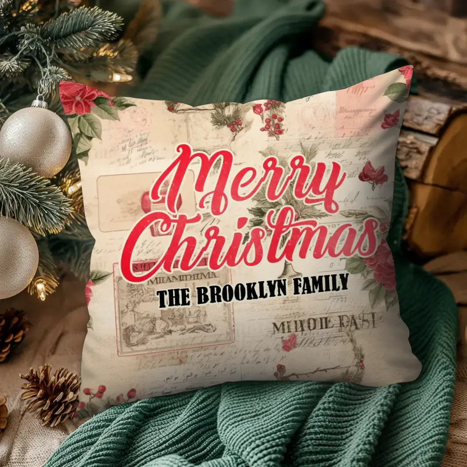 Classic Holiday Christmas - Custom Background - Pillow