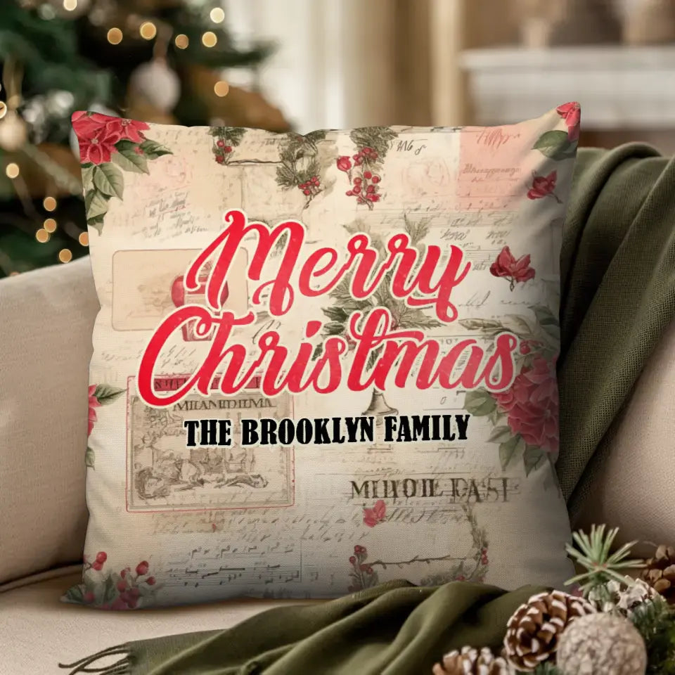 Classic Holiday Christmas - Custom Background - Pillow