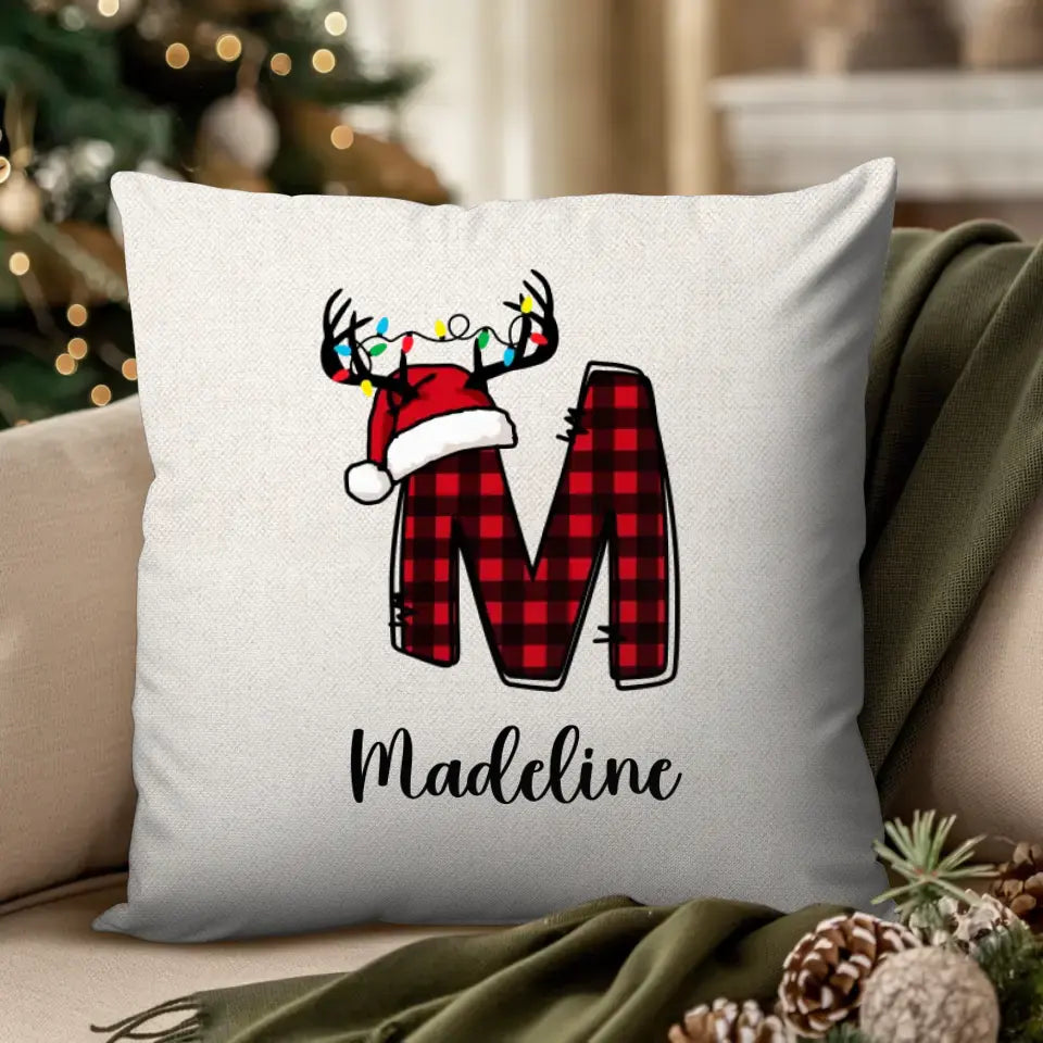 Initial Tree Christmas - Custom Name - Pillow