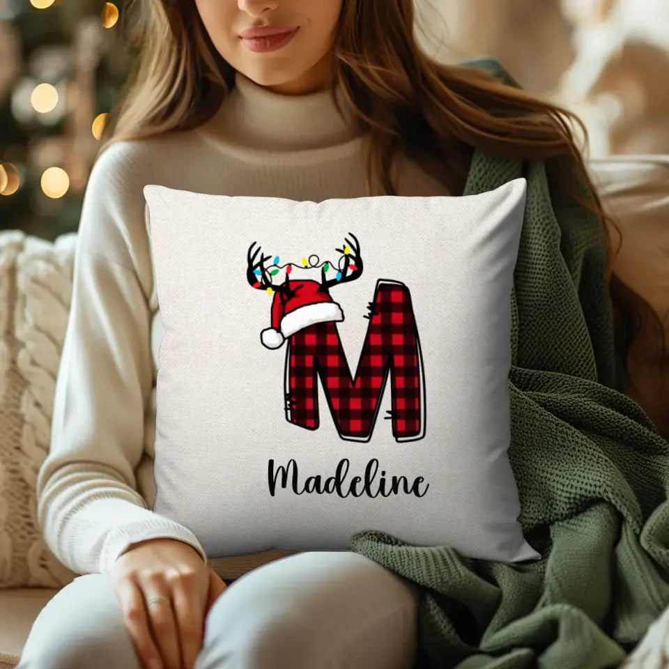 Initial Tree Christmas - Custom Name - Pillow