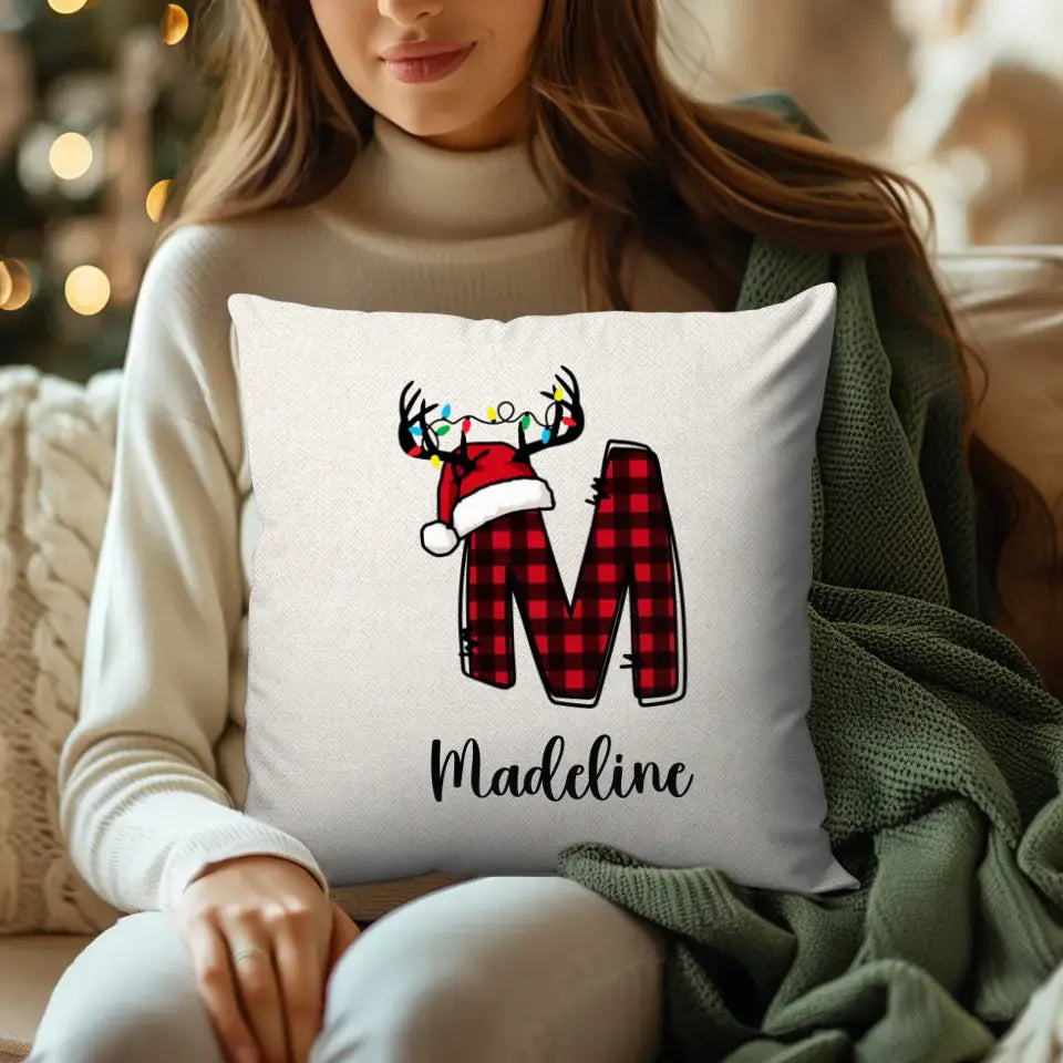 Initial Tree Christmas - Custom Name - Pillow