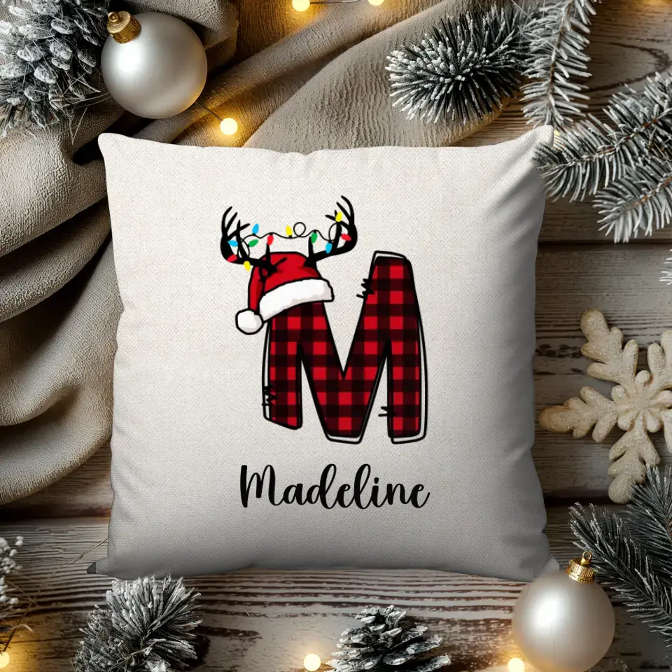 Initial Tree Christmas - Custom Name - Pillow