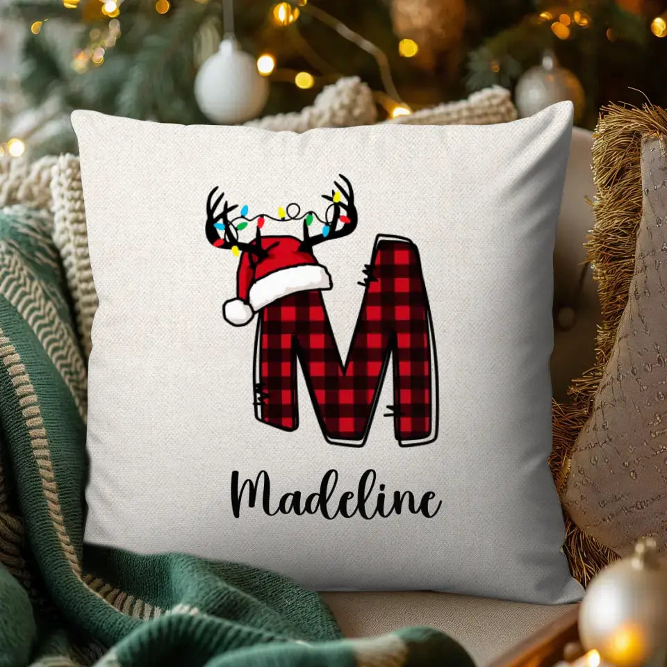 Initial Tree Christmas - Custom Name - Pillow