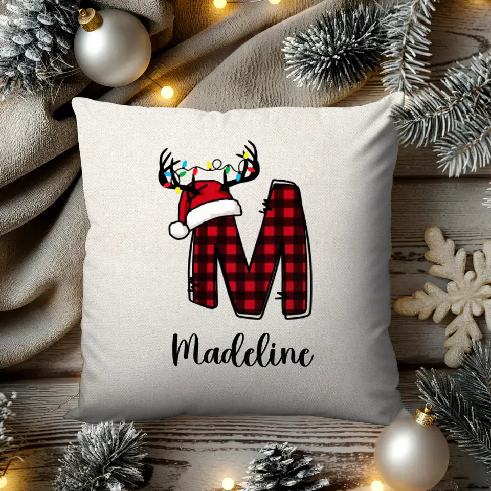 Initial Tree Christmas - Custom Name - Pillow