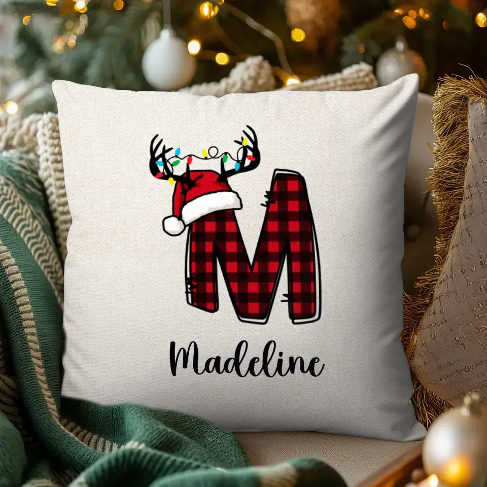 Initial Tree Christmas - Custom Name - Pillow