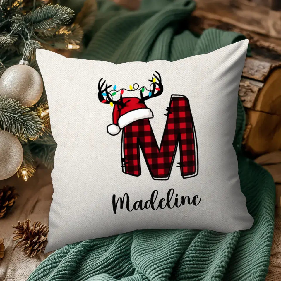 Initial Tree Christmas - Custom Name - Pillow