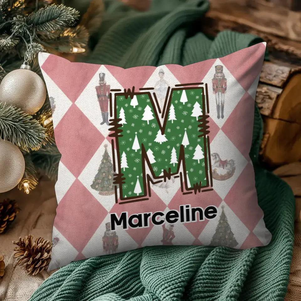 Letter Name Christmas - Custom Name - Pillow