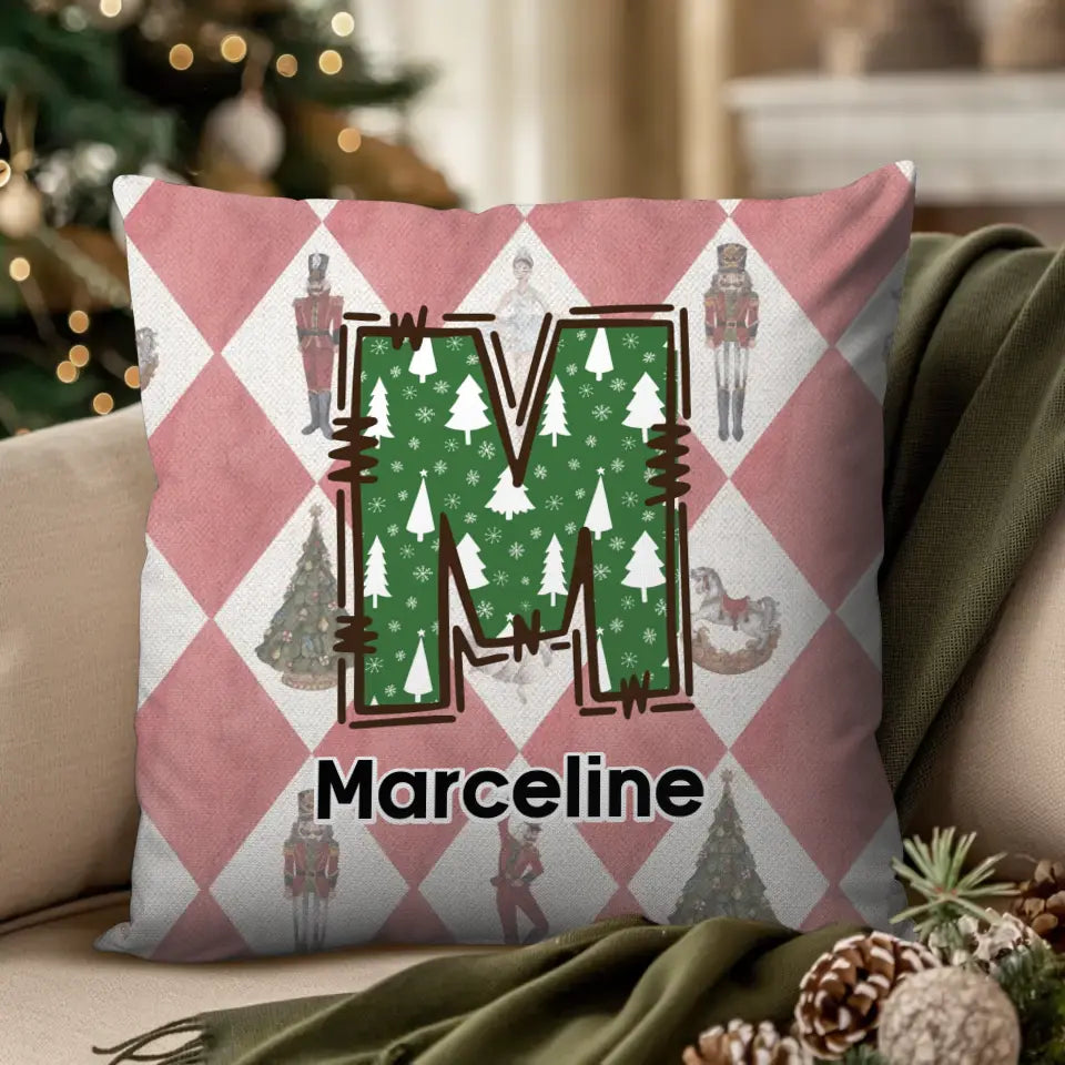 Letter Name Christmas - Custom Name - Pillow