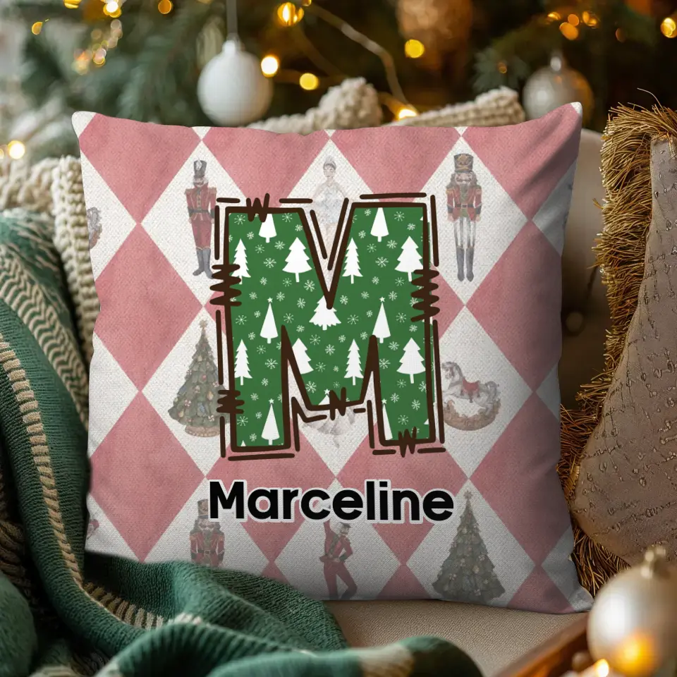 Letter Name Christmas - Custom Name - Pillow