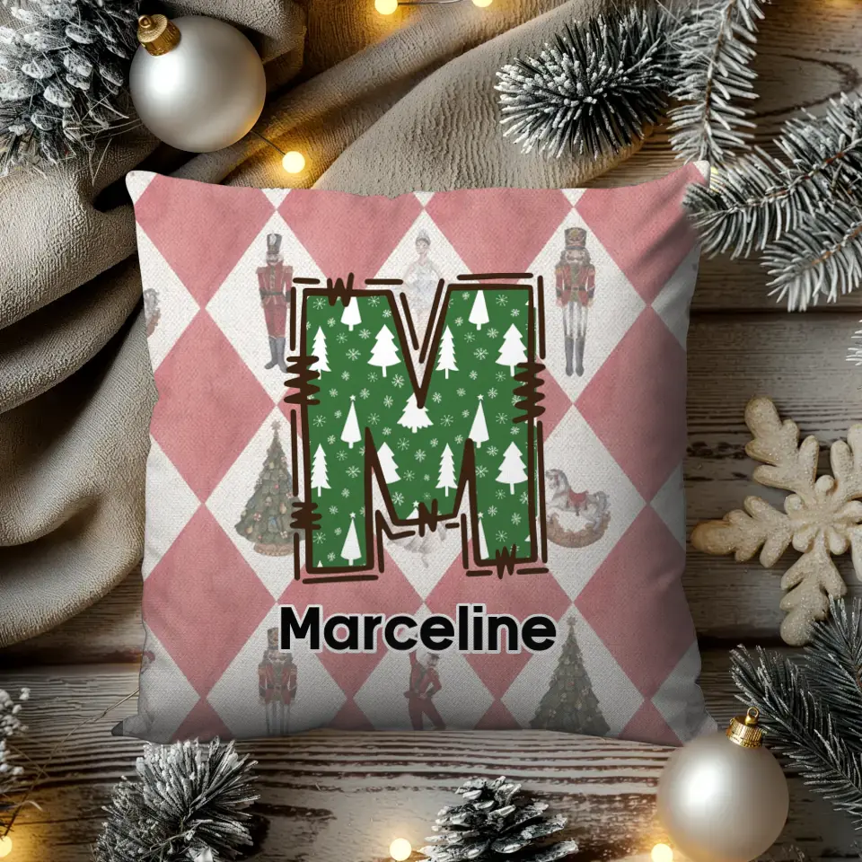 Letter Name Christmas - Custom Name - Pillow