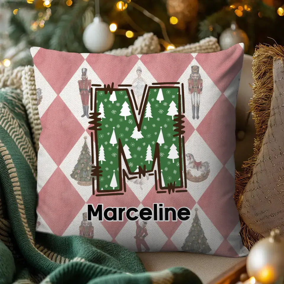 Letter Name Christmas - Custom Name - Pillow