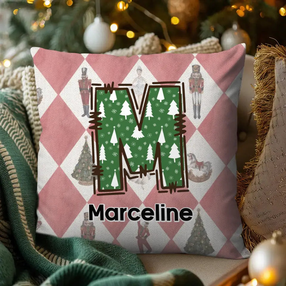 Letter Name Christmas - Custom Name - Pillow