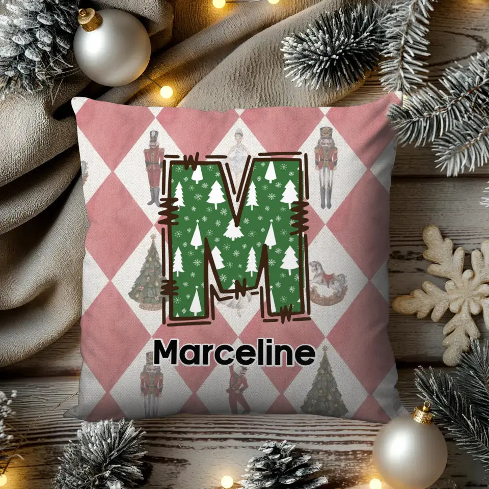 Letter Name Christmas - Custom Name - Pillow