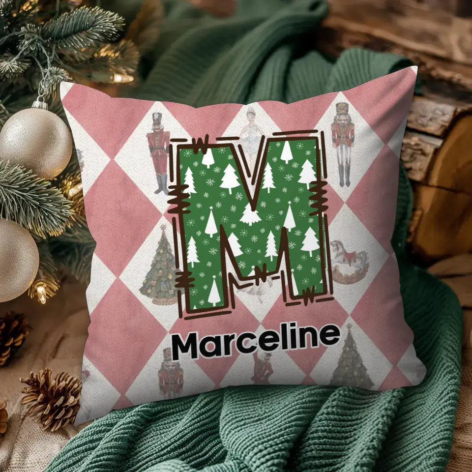 Letter Name Christmas - Custom Name - Pillow