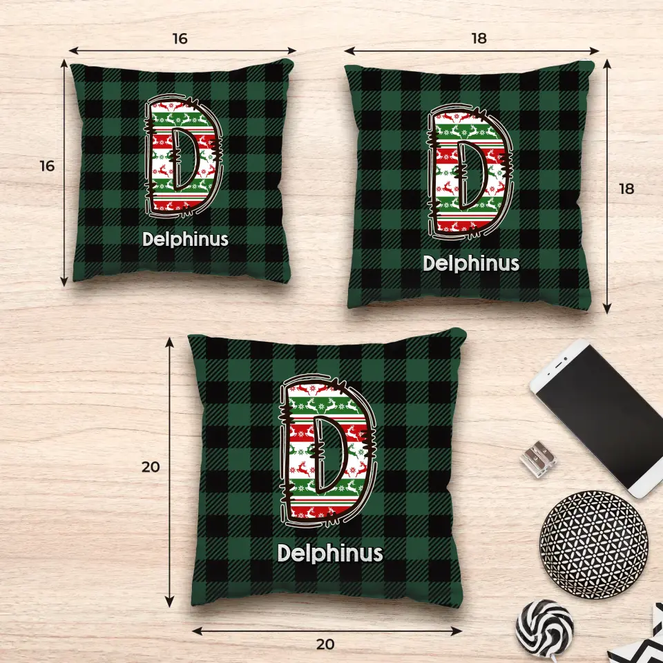 Alphabet Name Christmas - Custom Name - Pillow