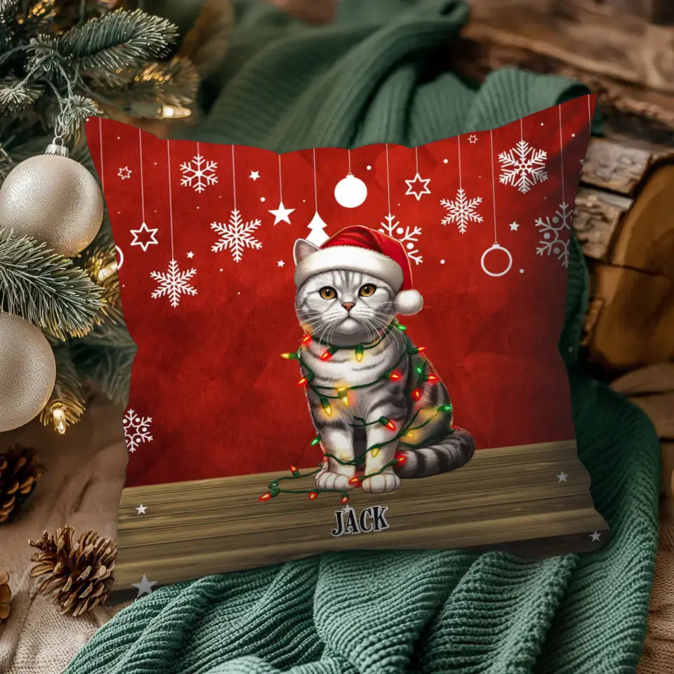 Cats Christmas - Custom Name - Pillow