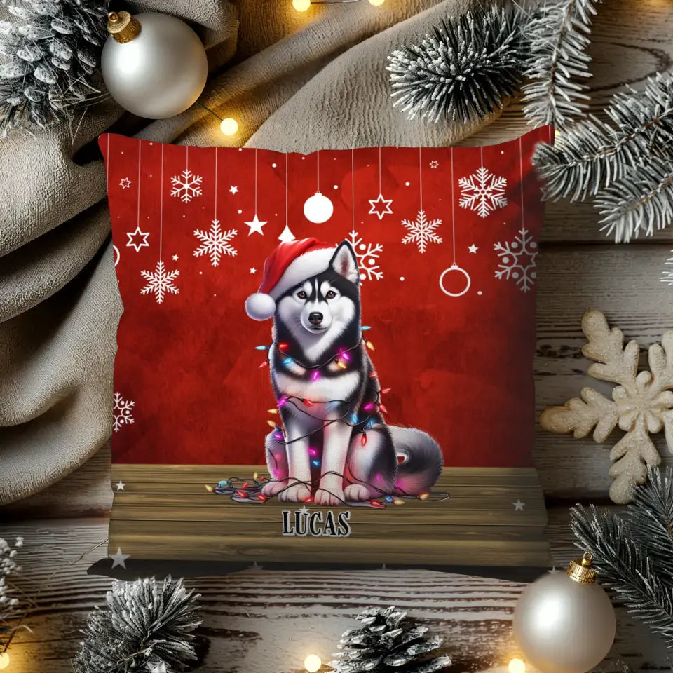 Dogs Christmas - Custom Name - Pillow