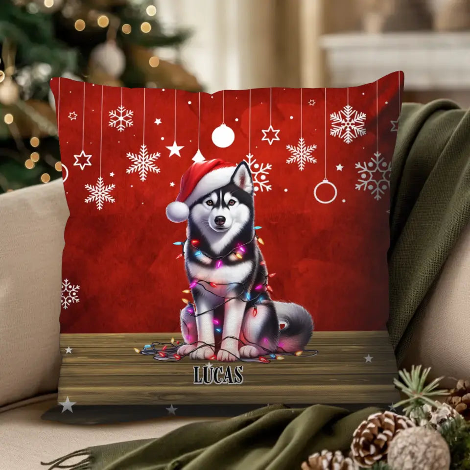 Dogs Christmas - Custom Name - Pillow