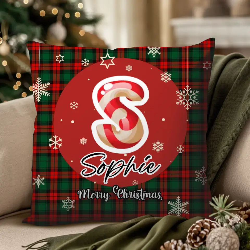 Alphabet Name Xmas - Custom Name - Pillow