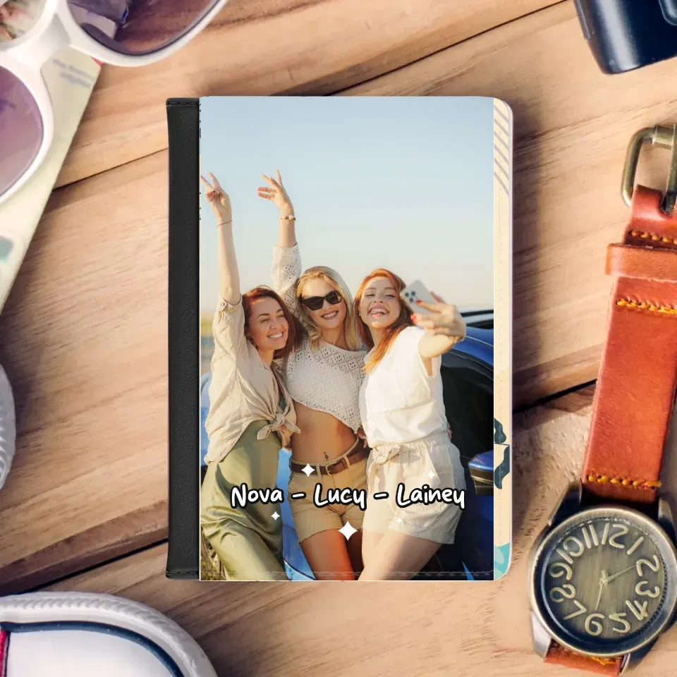 Girl Trip B - Custom Photo - Personalized Gift For Bestie - Passport Cover from PrintKOK costs $ 39.99