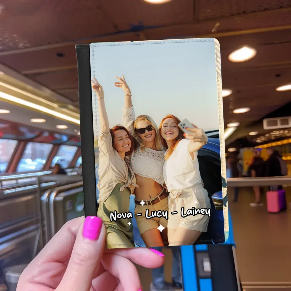 Girl Trip B - Custom Photo - Personalized Gift For Bestie - Passport Cover from PrintKOK costs $ 39.99