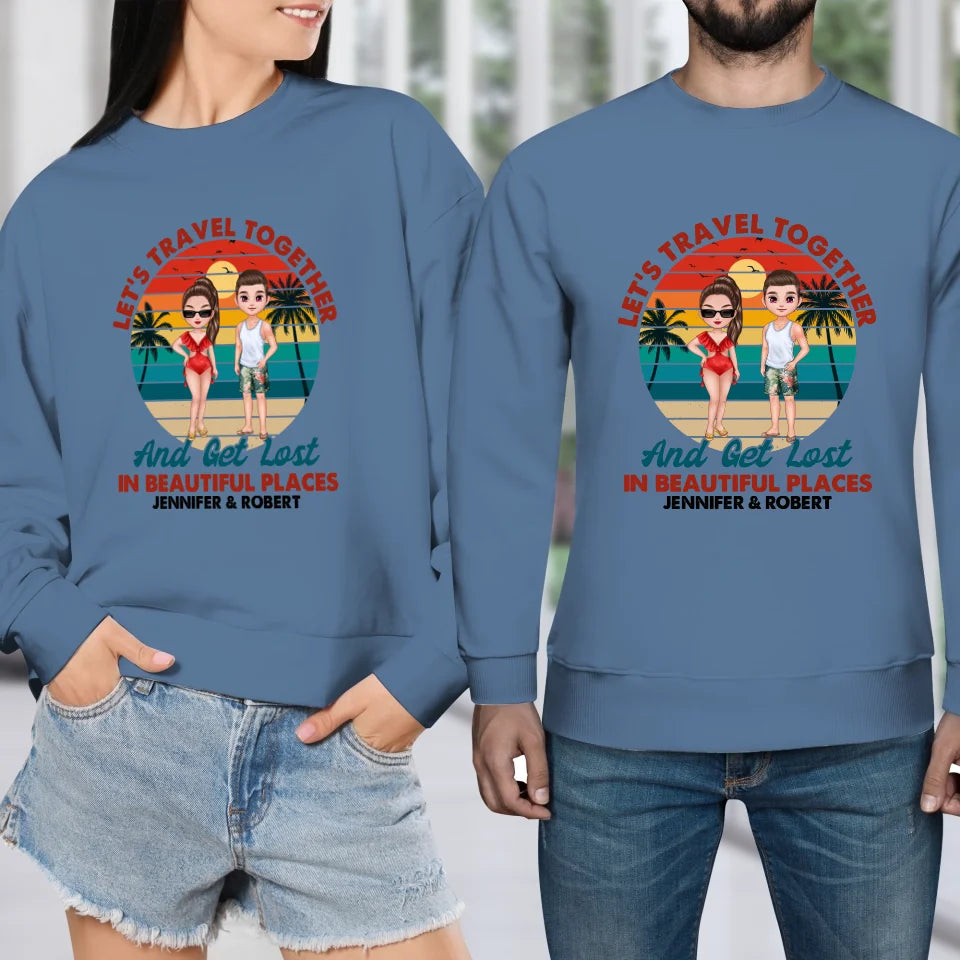 Let's Travel Together - Custom Quote - Personalized Gifts for Couples - Unisex Sweater