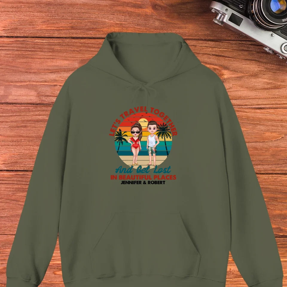 Let's Travel Together - Custom Quote - Personalized Gift For Couple - Unisex Hoodie